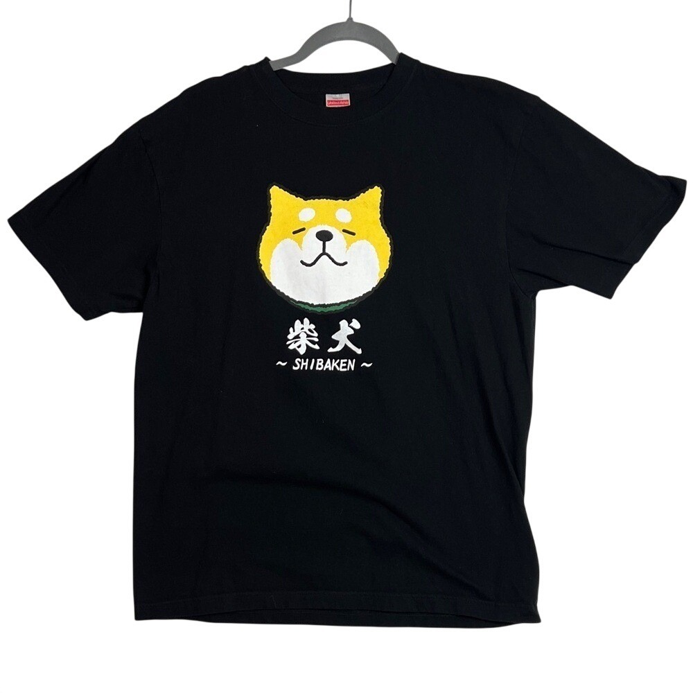 SHIBAKEN Japanese Iconic Dog Black T-Shirt Size‎ XL